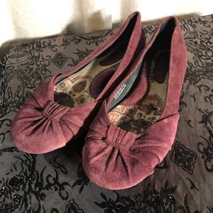 Burgundy Suede Born Flats